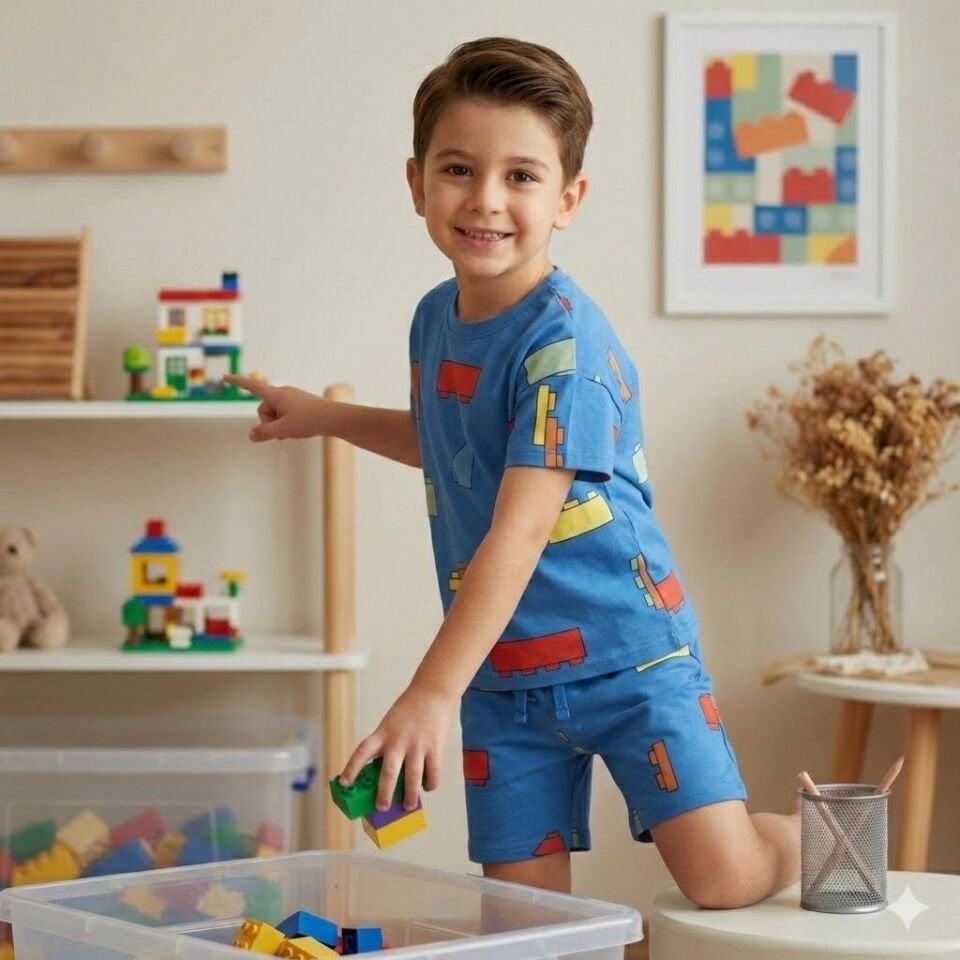 Lego Model Şortlu Takım Mavi