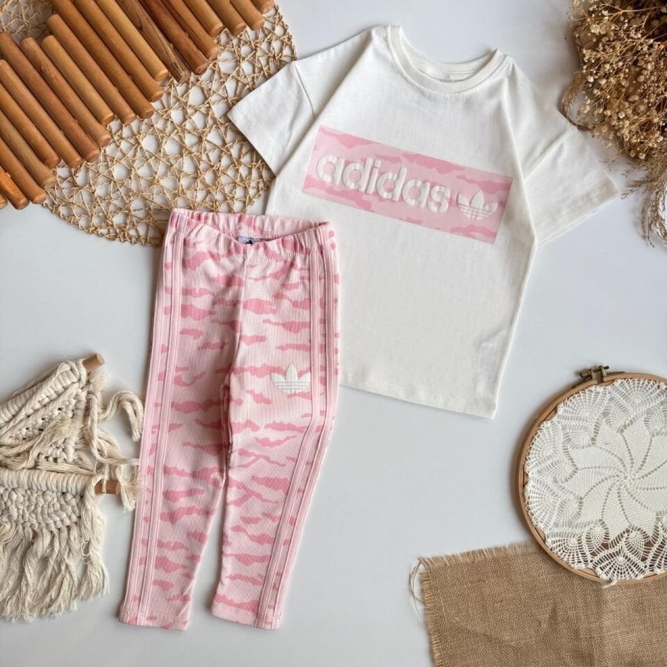 Adidas Kaşkorse Taytlı Takım Pudra