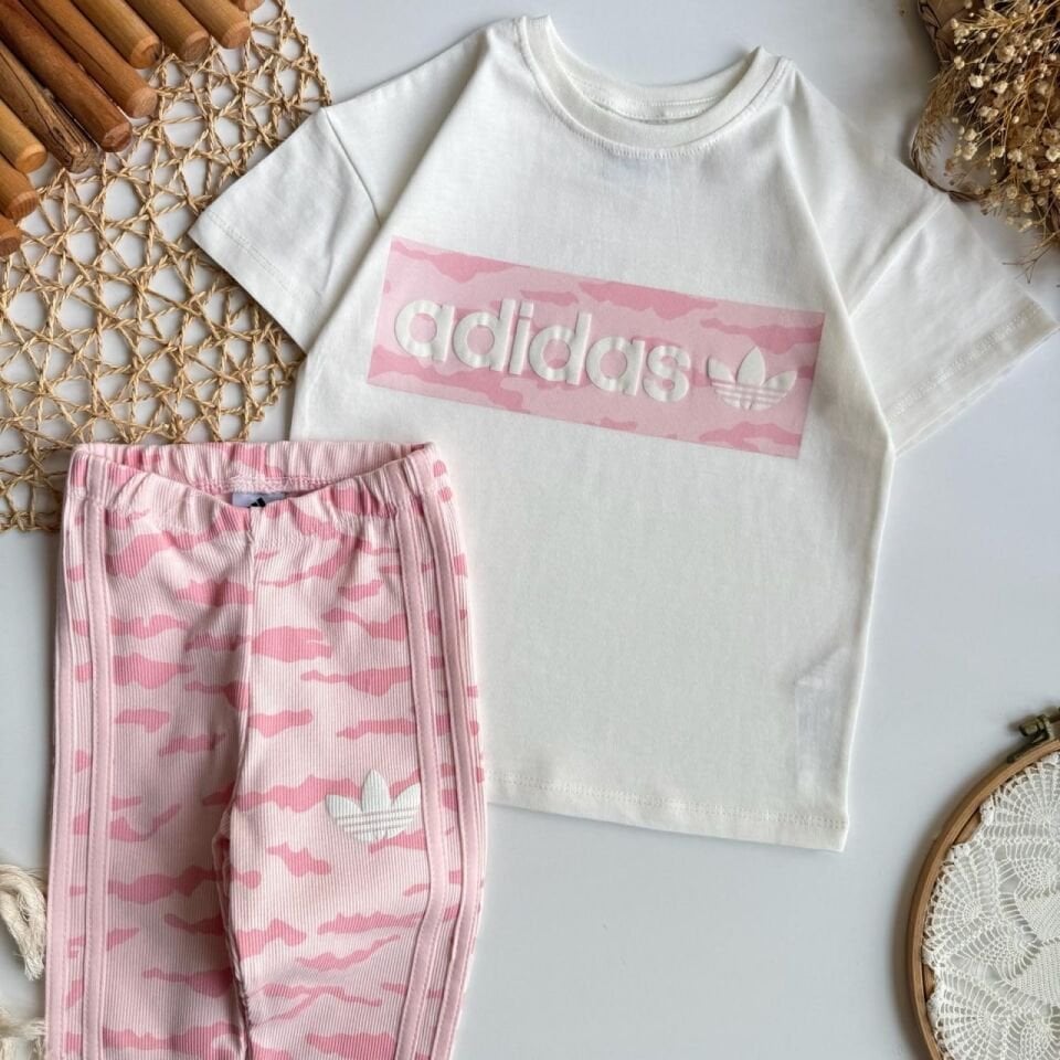 Adidas Kaşkorse Taytlı Takım Pudra