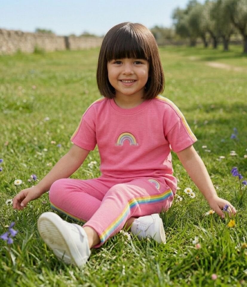 Gökkuşağı Desenli Kaşkorse Takım