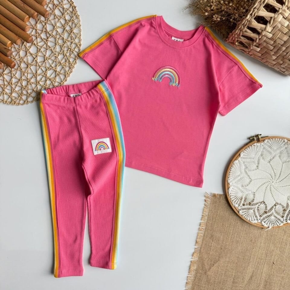 Gökkuşağı Desenli Kaşkorse Takım