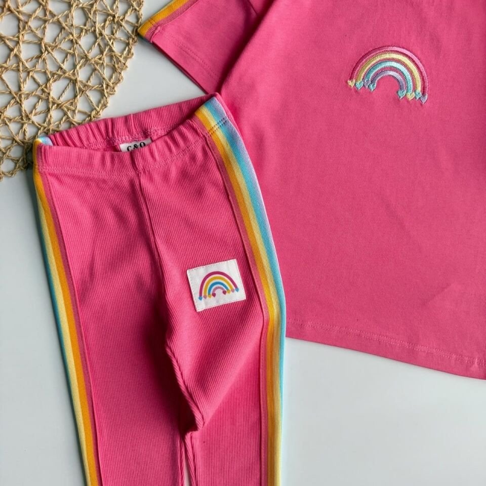 Gökkuşağı Desenli Kaşkorse Takım