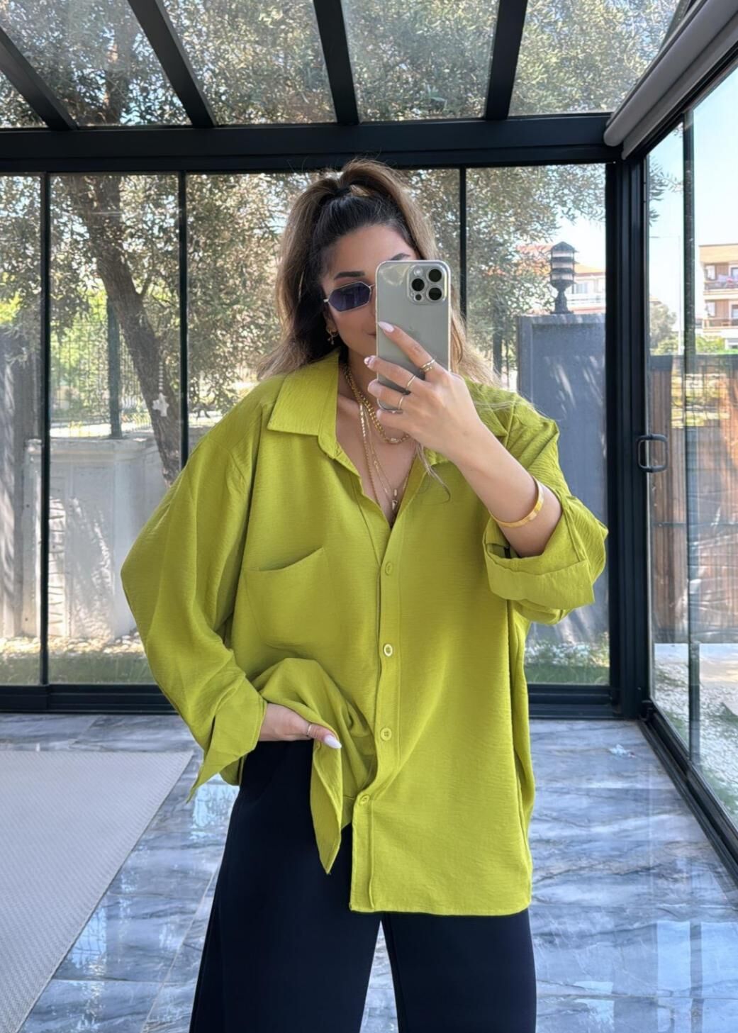 Ayrobin Oversize Cepli Gömlek