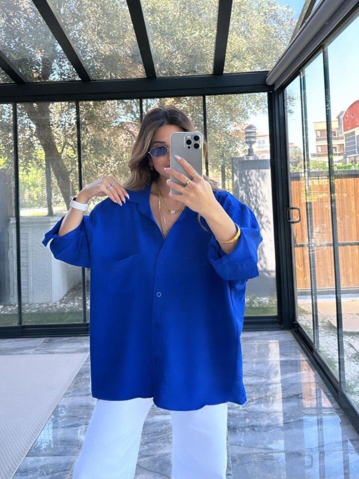 Ayrobin Oversize Cepli Gömlek
