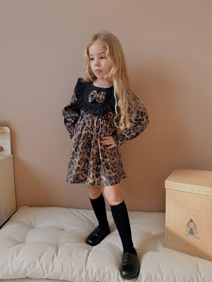 Leopar Dokuma Kumaş Elbise