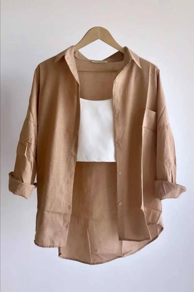 Keten Oversize Gömlek