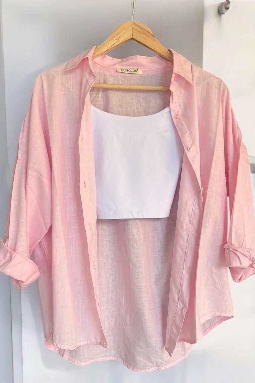 Keten Oversize Gömlek