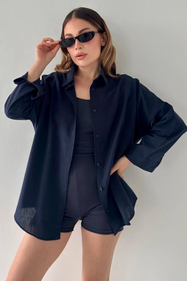 Keten Oversize Gömlek