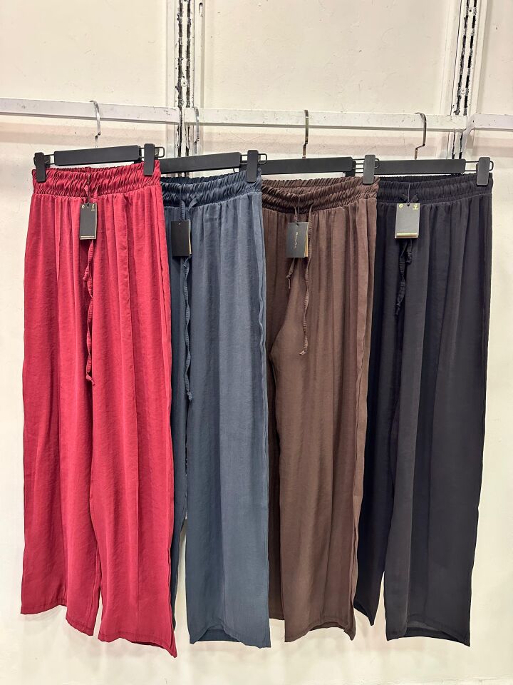 Modal Dokuma Çimalı Bol Pantolon