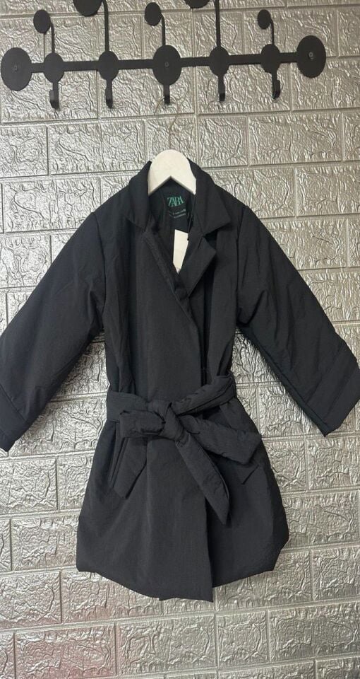 Kız Çocuk Şişme Mont Kuşaklı