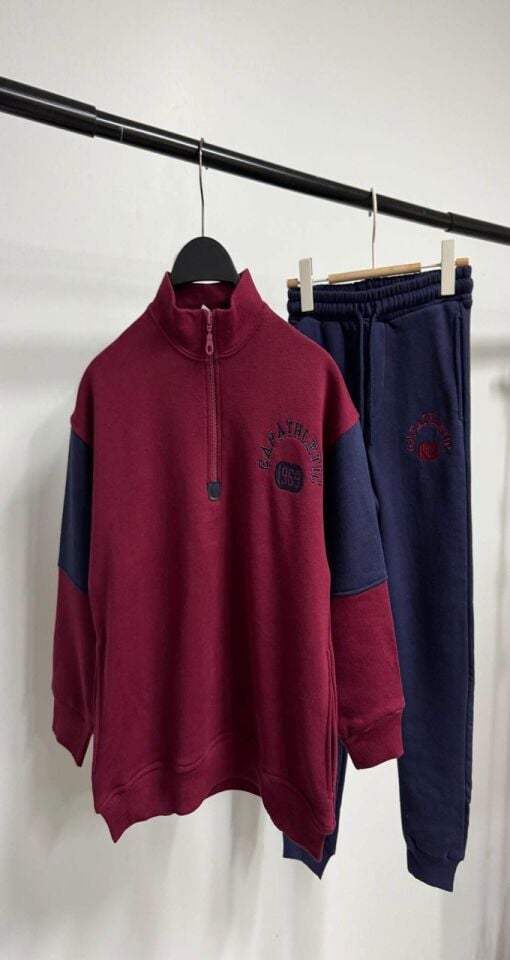 Dik Yaka Fermuarlı Eşofman Takım