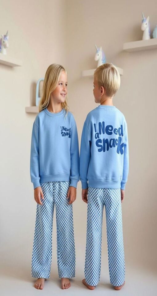 I NEED SNACK Sweatshirt ve Dokuma Pantolon