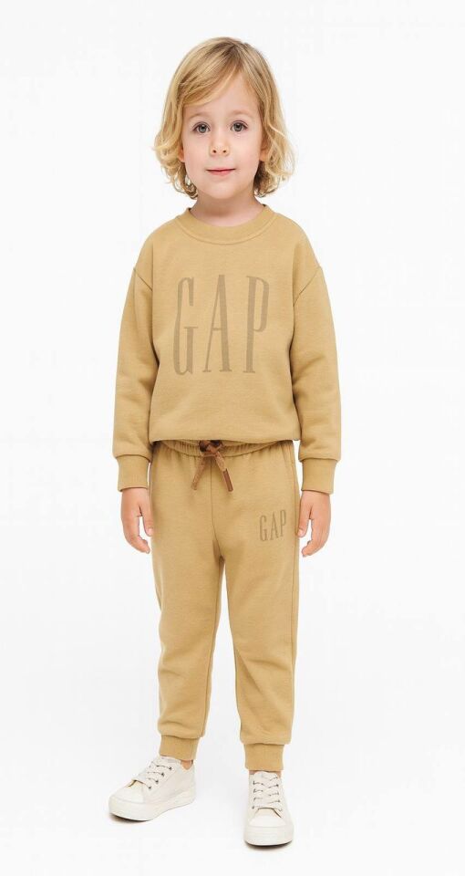 Siyah Üç İplik Pamuklu Yazı Baskılı Takım