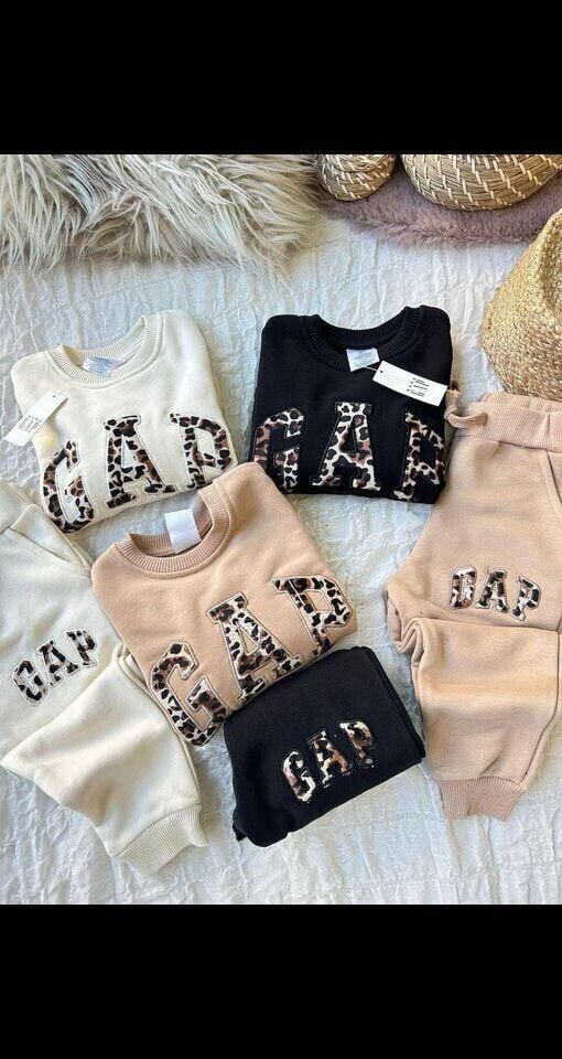 Leopar Yazılı Üç İplik Pamuklu Kumaş Takım