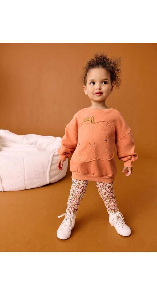 Pumpkin Desen Nakış İşlemeli Pamuklu Takım