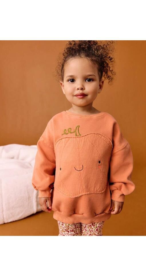 Pumpkin Desen Nakış İşlemeli Pamuklu Takım