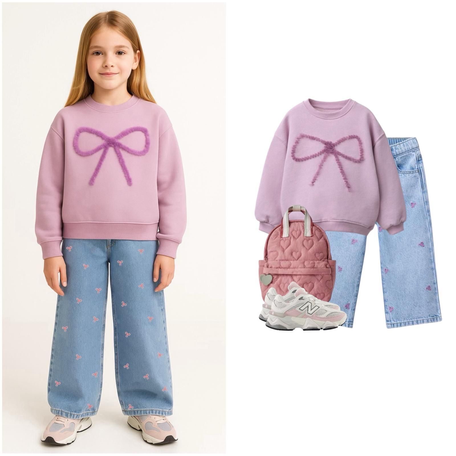 Tül Detay Fiyonk Sweat Pamuku