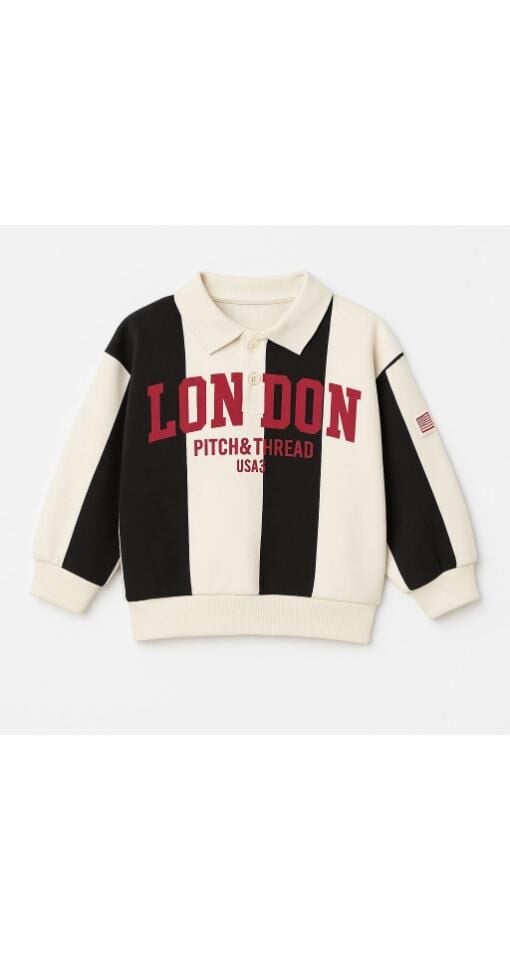 Laciel Paris London  Polo Yaka Baskılı Sweat