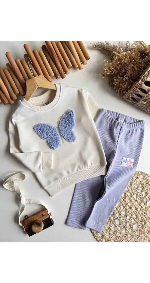 Tüllü Kelebek Detay İkili Taytlı  Takım