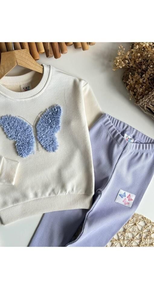 Tüllü Kelebek Detay İkili Taytlı  Takım