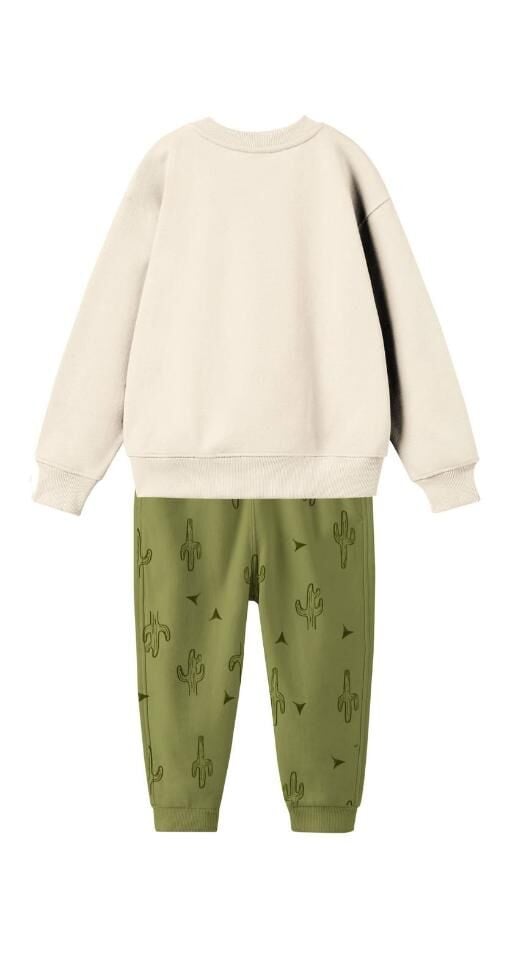 Kaktüs Baskılı Üç İplik Pamuklu İkili Takım